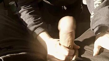 Nerdy Girl Sucks Big Cock in Parking Lot, Wipes Cum