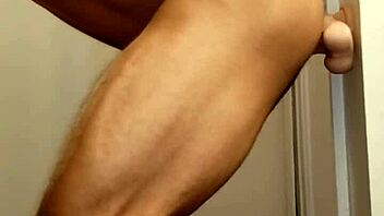 Ivory white twink has fun with dildo in shower 😊