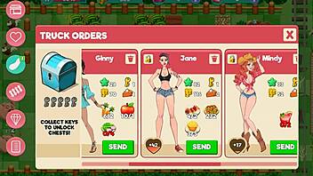 In nutaku booty farm hentai game, blonde milf explores big tits and ass in part 22