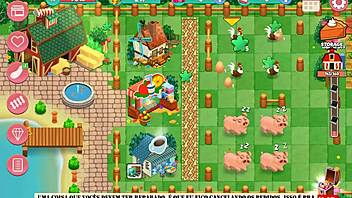 In nutaku booty farm hentai game, blonde milf explores big tits and ass in part 22