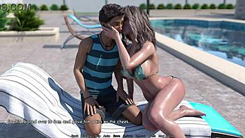 Hentai game with big tits wife and stepmom sunbathing with a cuckold