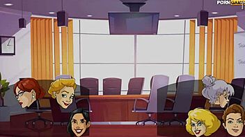 Cartoon office girls get sexually frustrated and want to fuck