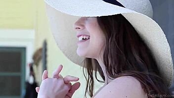 Avri Norwood fingers her shaved pussy to intense orgasm!