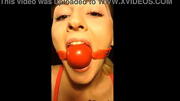 Gagged blonde slut bound in homemade sex tape 😩