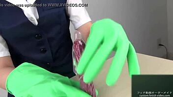 i love giving a handjob with latex gloves on, feeling the fetish thrill as an asian japanese woman