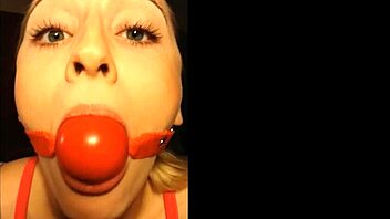 Gagged blonde slut bound in homemade sex tape 😩