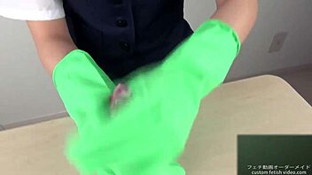 i love giving a handjob with latex gloves on, feeling the fetish thrill as an asian japanese woman
