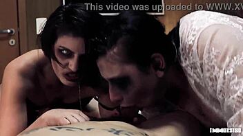 Brazilian babe takes on two demons in hot anal and deepthroat session