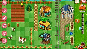 In nutaku booty farm hentai game, blonde milf explores big tits and ass in part 22