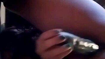 Spanish homemade latina prostitute with huge cucumber in pussy squirting 😍