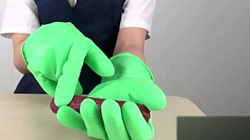 i love giving a handjob with latex gloves on, feeling the fetish thrill as an asian japanese woman