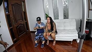 elisa sanches visits ted's mansion and gets dirty with amateurs in lingerie