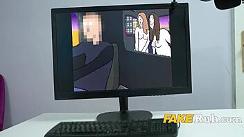 brunette babe distracts gamer with anal buttplugs and squirting!