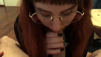Latina girlfriend gives her boyfriend a blowjob in POV
