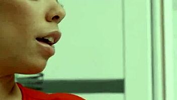 huge ass babe squirts while riding in oiled reality scene