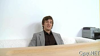 Gay hunk gets his cock sucked in HD video