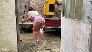 I HIRED this LATINA REDHEAD EMPLOYEE with a NICE ASS in SHORTS and got EXCITED