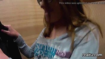 Striptease and assfucking in a public restroom