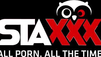 busty blonde milf poses nude in purple stockings