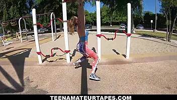 Pawg teen blows stranger's big cock.