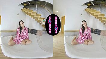Solo masturbation with Sofia Lee's wet pussy