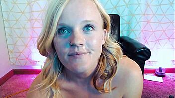 So, this curvy blonde on webcam really knows how to deepthroat like a pro