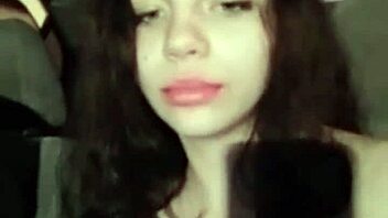 russian girl hangs out with boyfriend in car