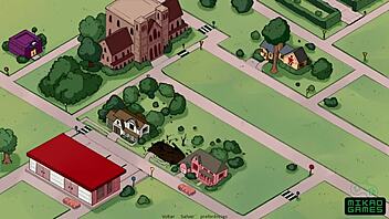 Cartoon porn game with housewife's big boobs and missionary position