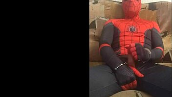 Gay Spiderman gets naughty in his spandex suit