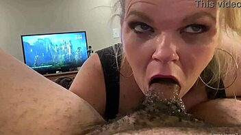 jenna jaymes gets sloppy with big black cock, then hard fuck