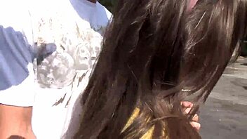 Boyfriend Waits As Brunette Gets Facial From Stranger's Big Cock