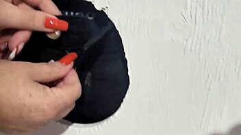 i watch my wife suck cock at gloryhole until he cums in her mouth and she swallows it all