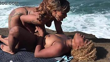 Nina Rivera and Porsha Carrera rip clothes for dripping pussy action.