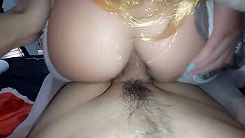 Cute Russian santa delivers a hardcore anal creampie punishment