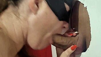 i watch my wife suck cock at gloryhole until he cums in her mouth and she swallows it all