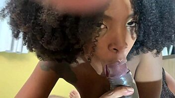 Kiara's teasing footjob and blowjob with a big cock in a motel