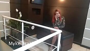 Redhead teen heads to motel for fun with friends