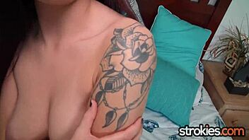 Scarlett Mae strokes dick, gets cum in her hair