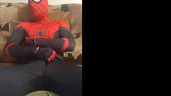 Gay Spiderman gets naughty in his spandex suit