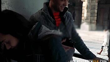 beautiful shrima malati takes his cock deep in her throat outdoors 😍