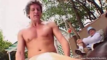 newlywed wife getting slammed by stranger in anal threesome