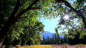 busty lesbians get sensual massages in fantasy setting