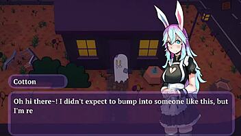 Bunny maid puts duster in butt