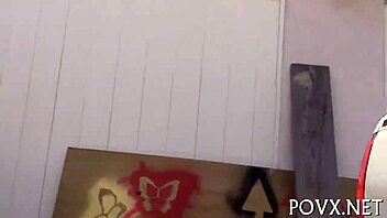 Adorable teen 18+ slut bent over for hardcore doggystyle sucking 😍