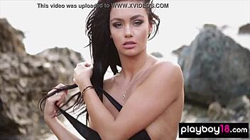 Kristie Taylor's sensual striptease by the beach