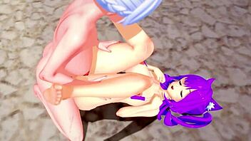 Horny futanari with big ass and tits in 3D hentai
