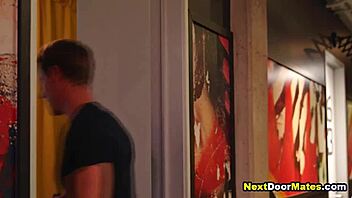 Straight security guard fucks gay friend with kissing and rimjob