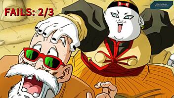 Big busty android 21 boob paizuri in kame paradise.