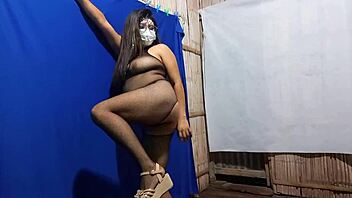 Big ass Latina stepsister strips and teases in homemade video