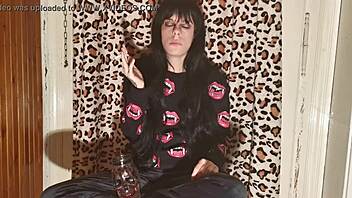 goth teen 18+ smokes backstage in hd, wanna see more behind the scenes action?